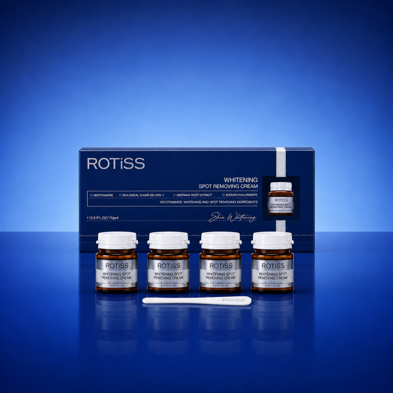 ROTiSS four-jar set against a deep alpine blue background
